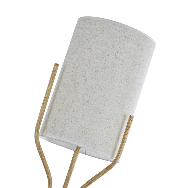 Moderno 1 Light Trigeminal Wood Grain and Column Metal Floor Lamp