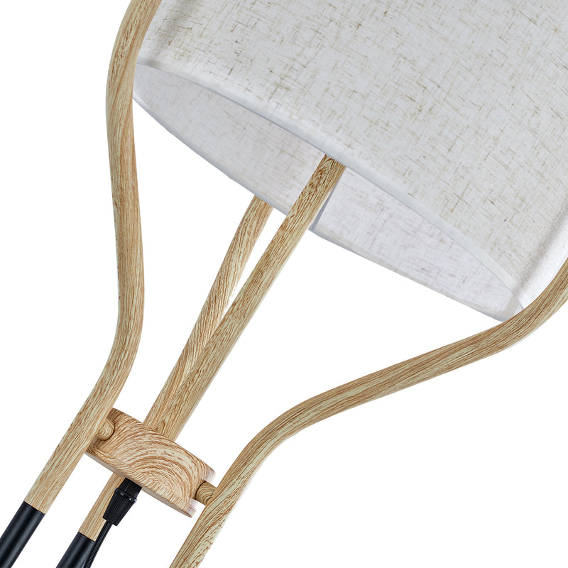 Moderno 1 Light Trigeminal Wood Grain and Column Metal Floor Lamp