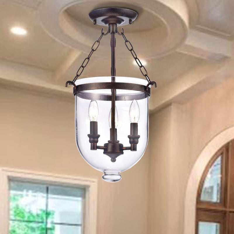 Cymopoleia 3 Light Semi-Flush Pendant