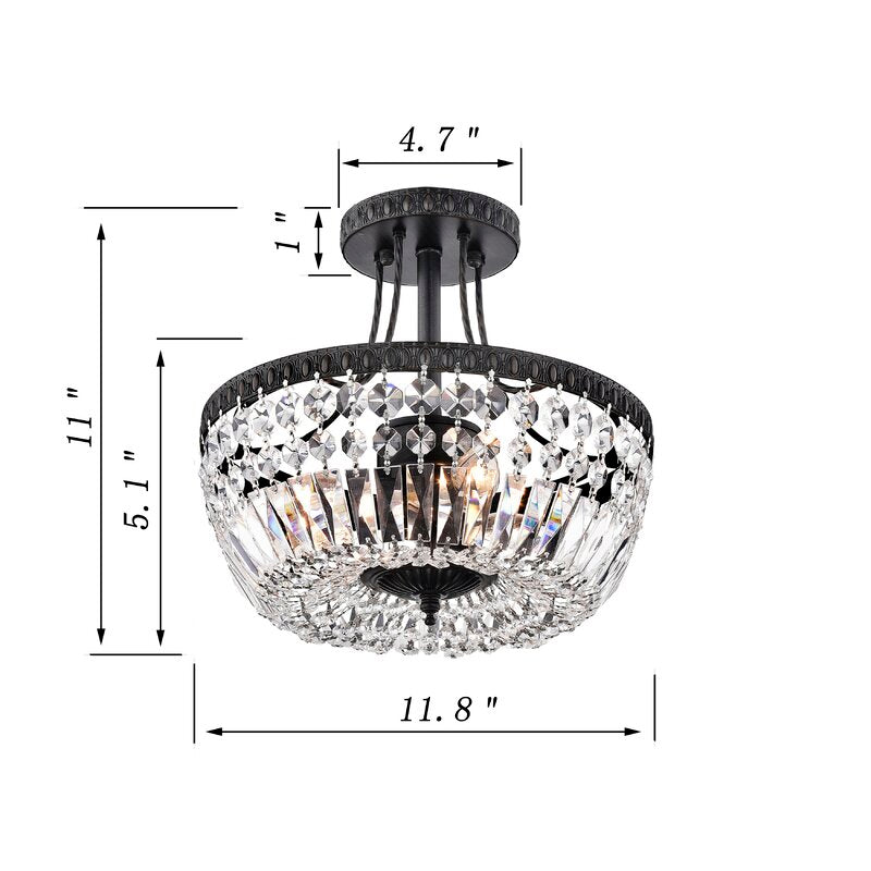 Achenar 3 Light Semi Flush Mount