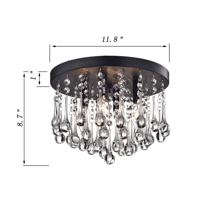 Scelene 4 Lights Flush Mount- Black