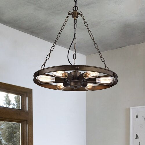 Achos 6 light Wheel Shape Chandelier