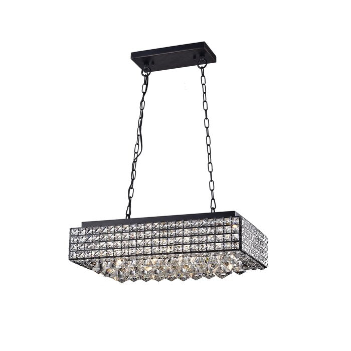 Angelia 8 Light Chandelier- Black