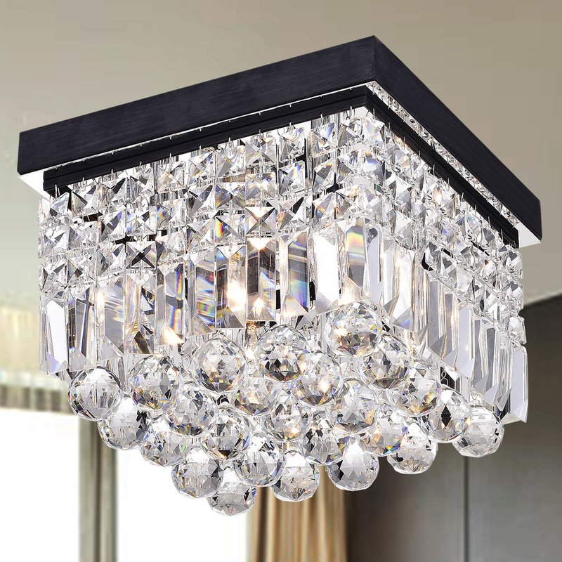 Phlegethon 4 Light Square Flush Mount - Brownish Black
