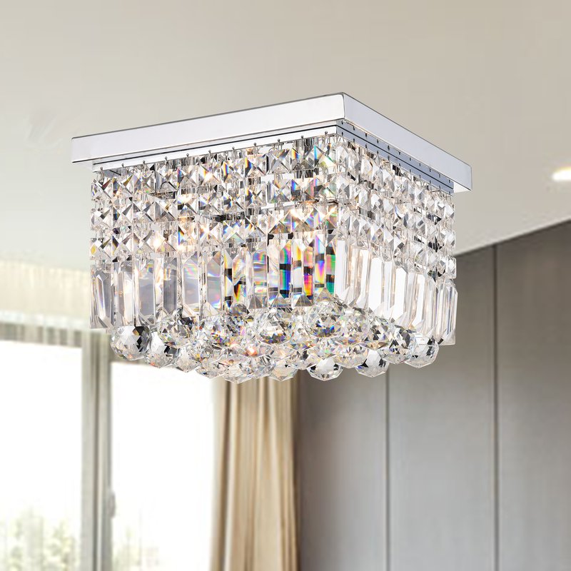 Phlegethon 4 Light Square Flush Mount - Chrome