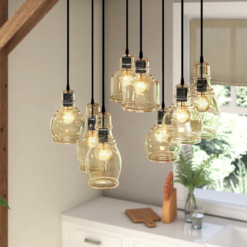 Aegaeon 8 Light Chandelier-Black