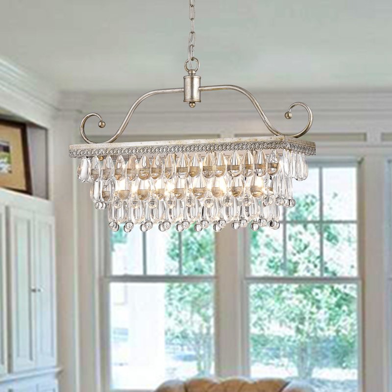 Ladon 4 Light Crystal Chandelier - Antique Silver