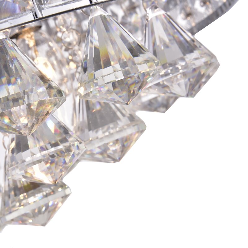 Aello 4 Light Crystal Flush Mount- Chrome