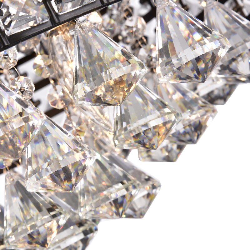 Aello 4 Light Crystal Flush Mount - Brownish Black