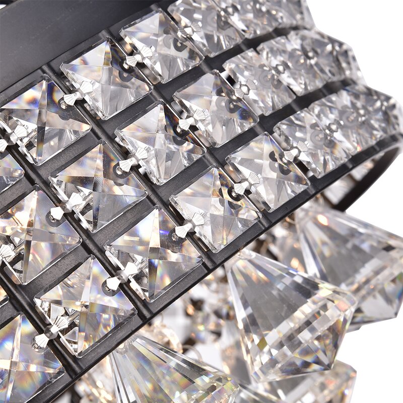 Aello 4 Light Crystal Flush Mount - Brownish Black