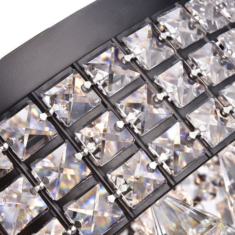 Aello 4 Light Crystal Flush Mount - Brownish Black