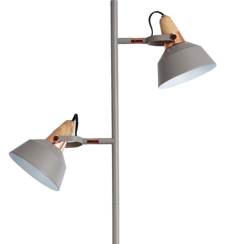 Moderno 1 Light Satin Light Gray Tree Floor Lamp