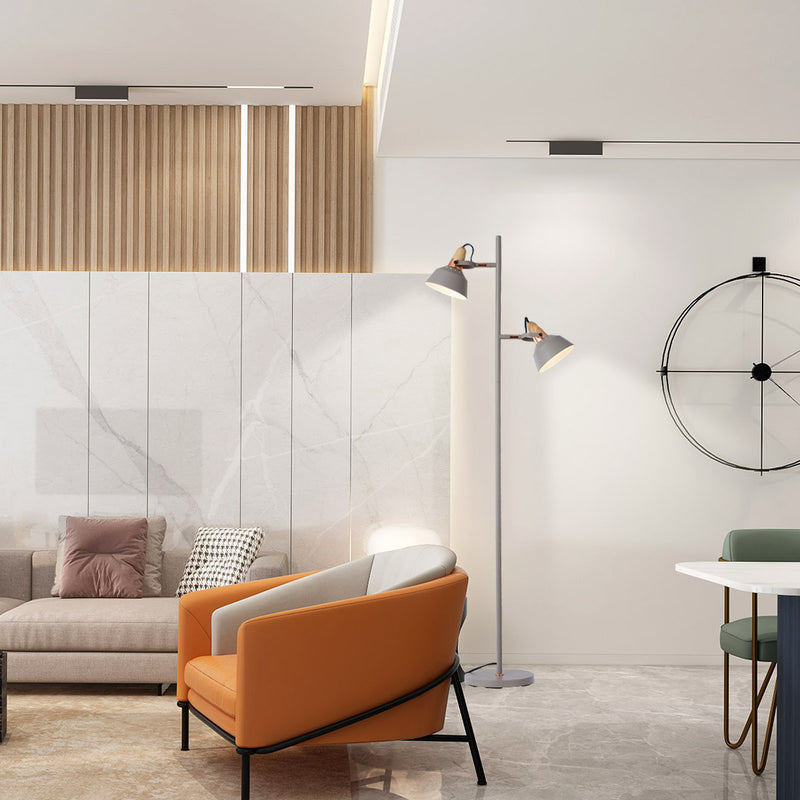 Moderno 1 Light Satin Light Gray Tree Floor Lamp