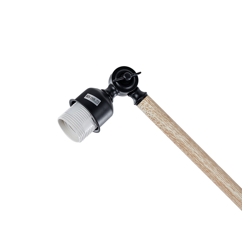 1 light Wood Grain and Black Finish Adjustable Task Floor Lamp