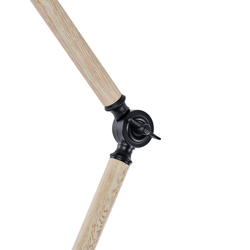 1 light Wood Grain and Black Finish Adjustable Task Floor Lamp