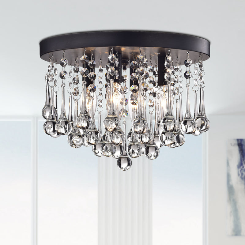Scelene 4 Lights Flush Mount- Black