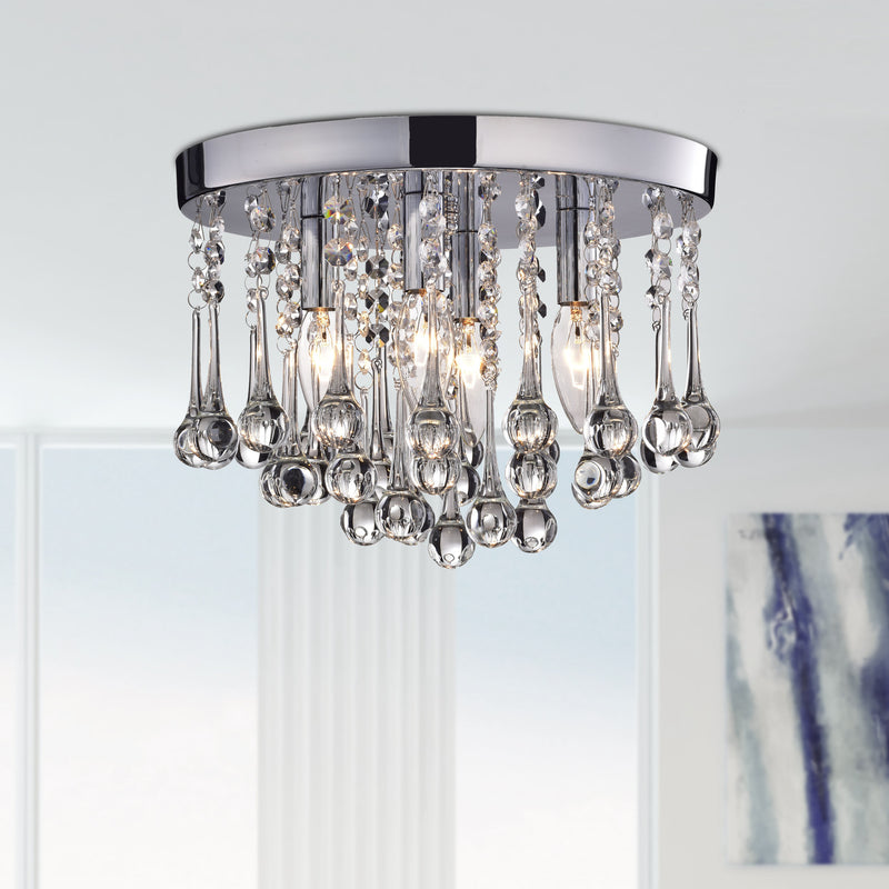 Scelene 4 Lights Flush Mount- Chrome