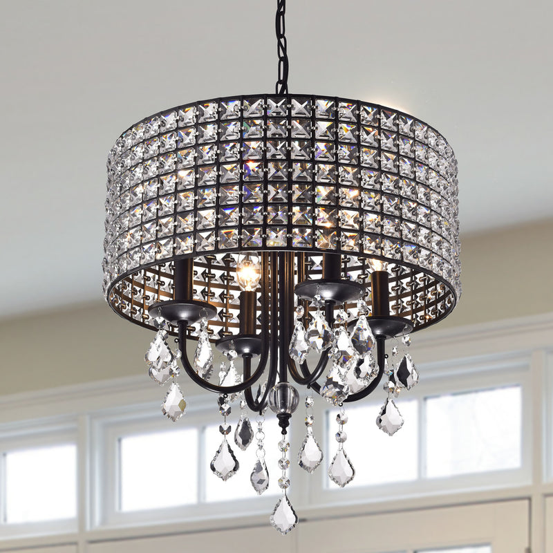Chione 4 Lights Chandelier- Black
