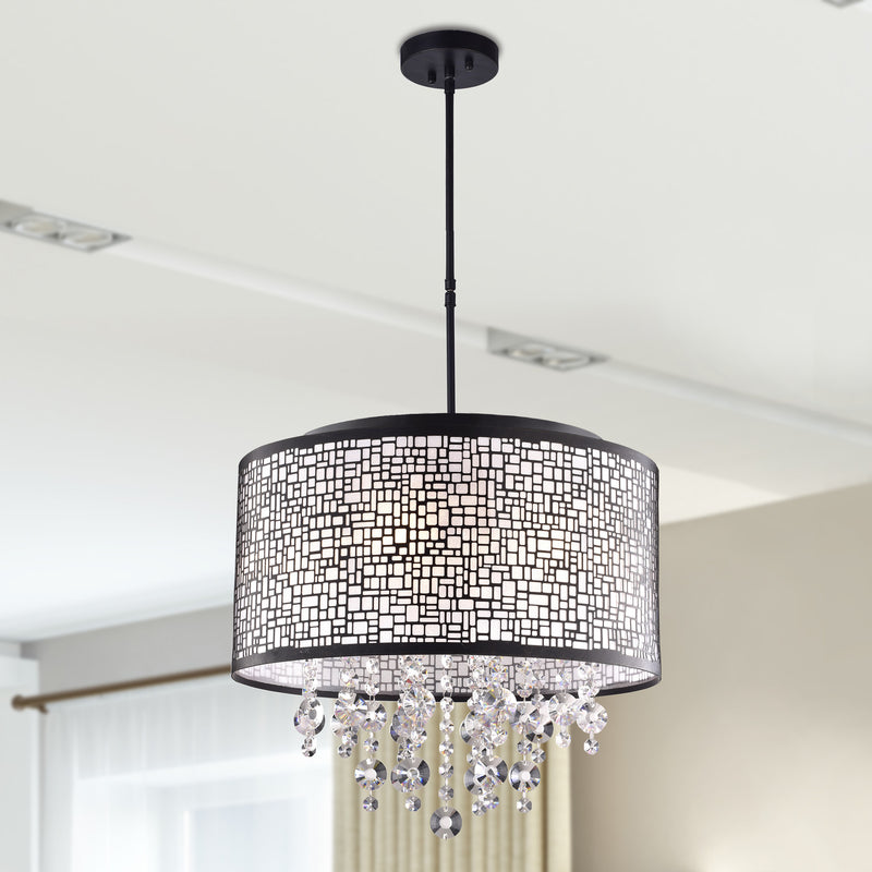 Iris 4 Lights Chandelier- Black