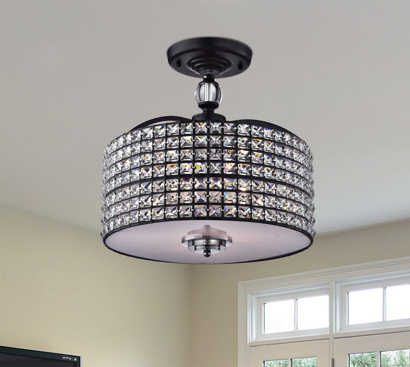 Pandia 3 Lights Semi-Flush Mount Black