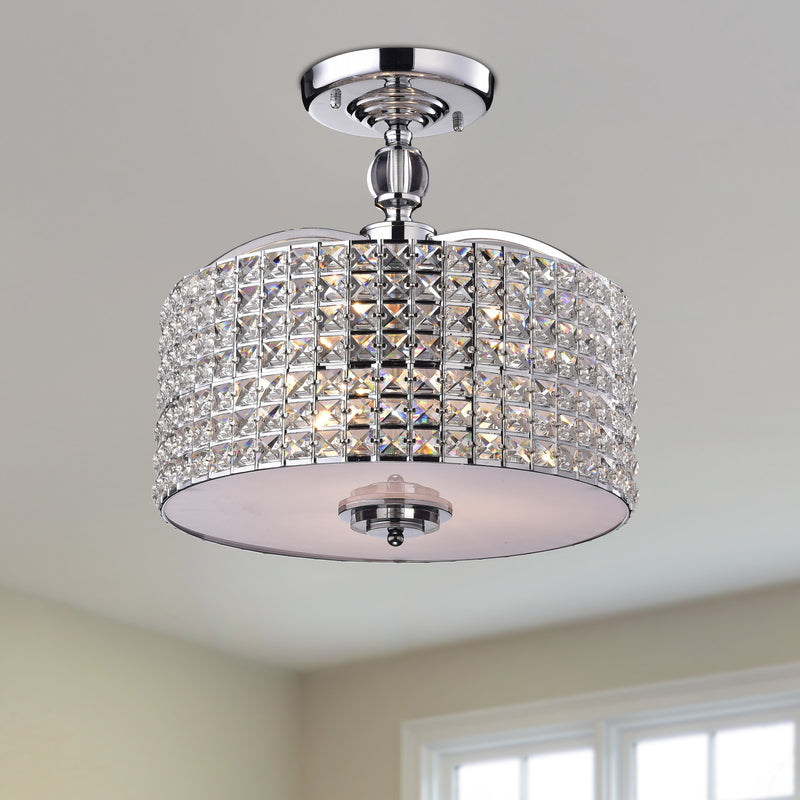 Pandia 3 Lights Semi-Flush Mount Chrome