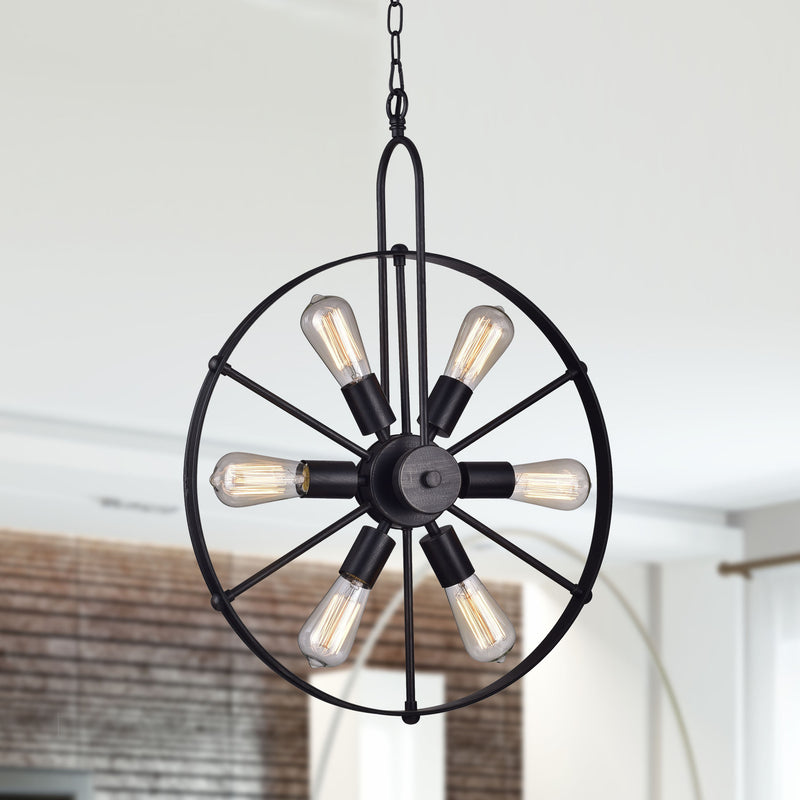 Coeus 6 Light Wheel Shape Chandelier