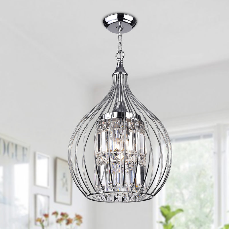 Lolaus 3 Light  Semi-Flush Foyer Pendant-Chrome