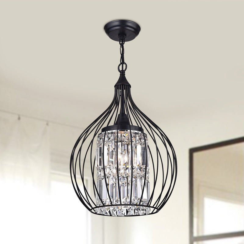 Lolaus 3 Light  Semi-Flush Foyer Pendant-Black
