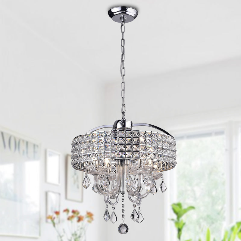 Lupe 4 light Drum chandelier- Black