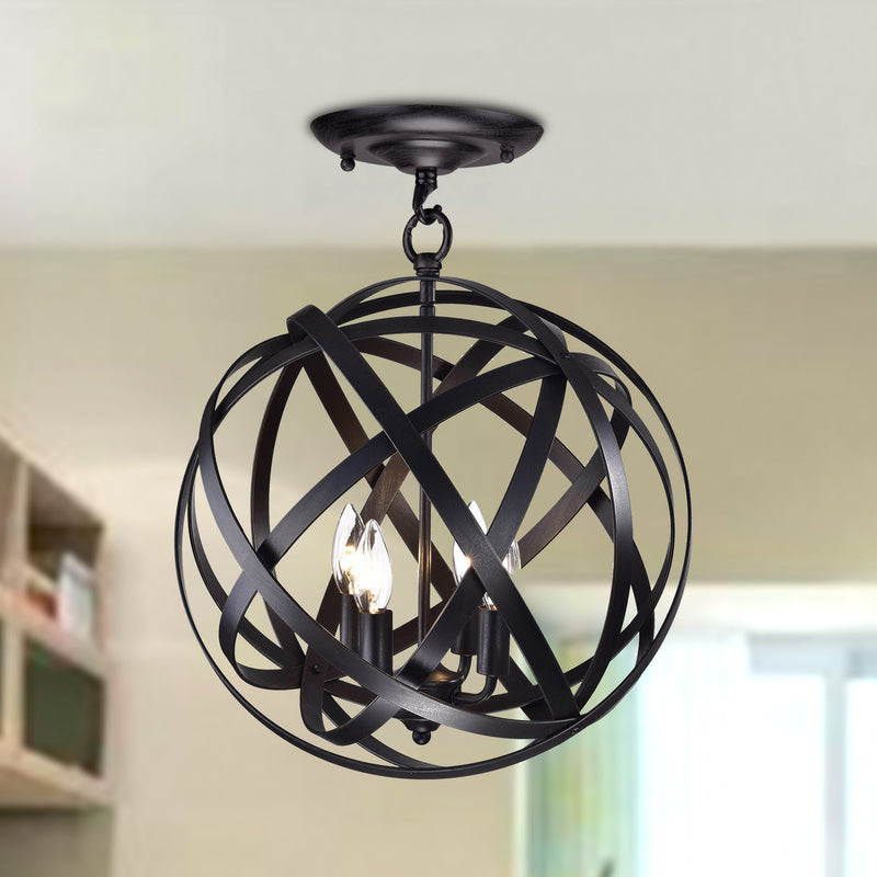 Clymene 4 Light Globe Semi-Flush Pendant