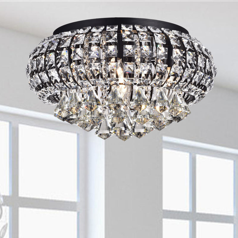 Persesi 5 Light Flush Mount- Black