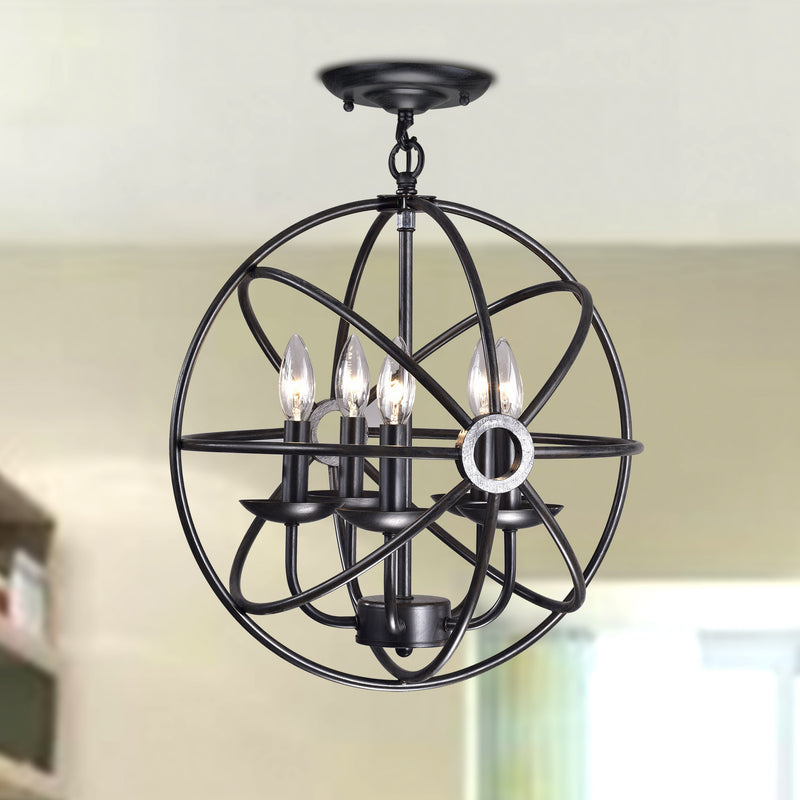 Corus 4 light Semi-flush Globe Pendant