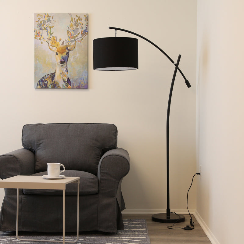 Moderno Black Finish Arched Floor lamp