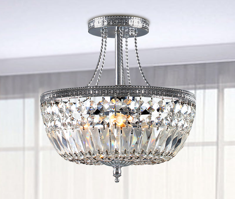 Leto 3 Light Semi Flush Mount