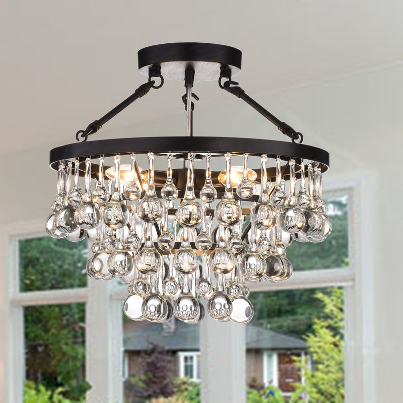 Hypnos 5 light Semi-Flush Mount- Brownish Black