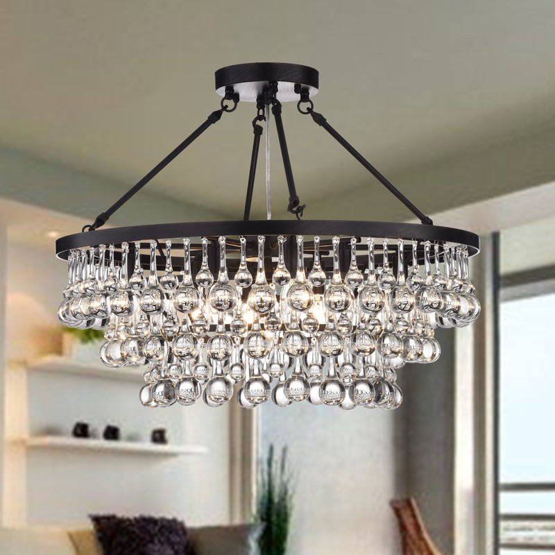 Kakia Light Semi-Flush Mount- Brownish Black