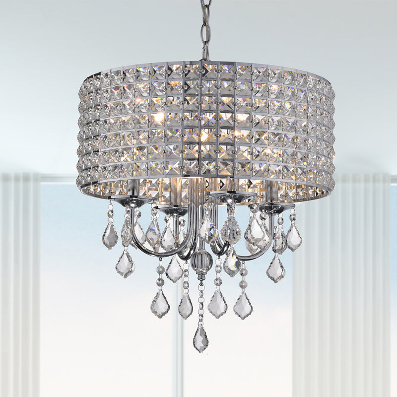 Chione 4 Lights Chandelier- Chrome