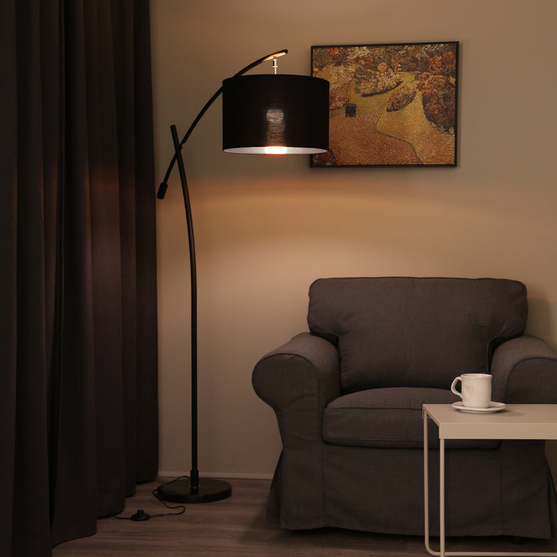 Moderno Black Finish Arched Floor lamp
