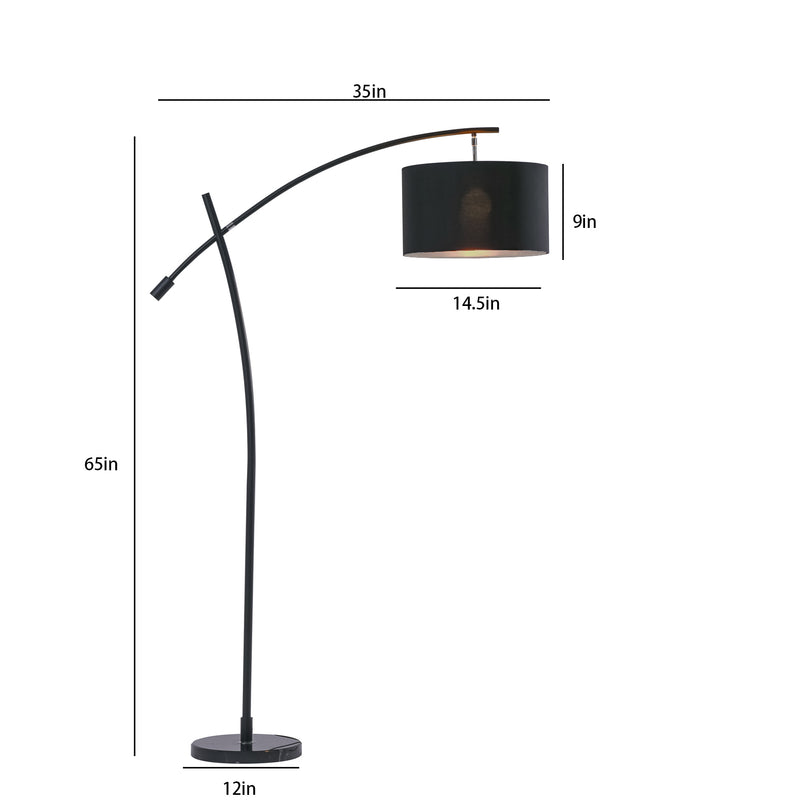 Moderno Black Finish Arched Floor lamp